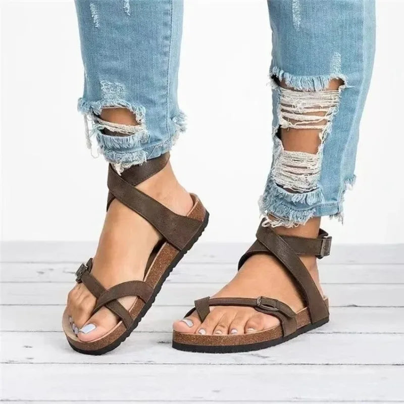 Women's Toe Strap Sandals with Adjustable Buckle
