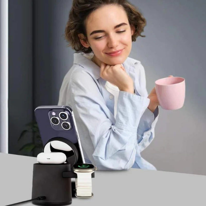 LumiDock – 3-in-1 Wireless Charger with Night Light and Desk Station