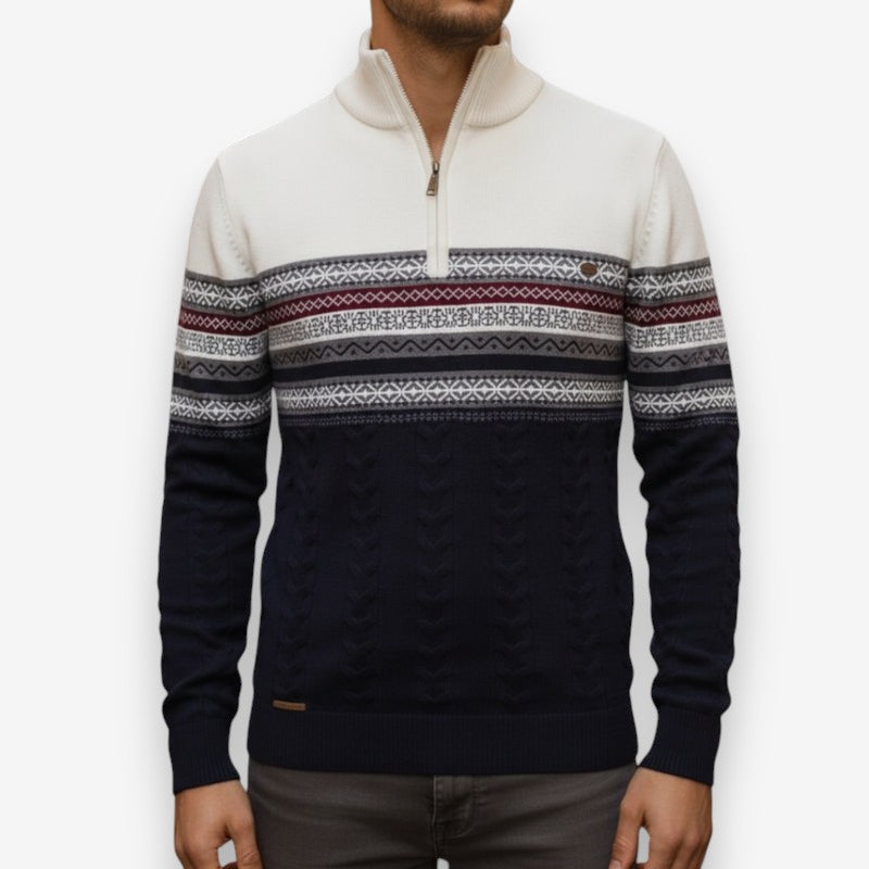 Oliver – Long Sleeve Sweater with Zipper Closure