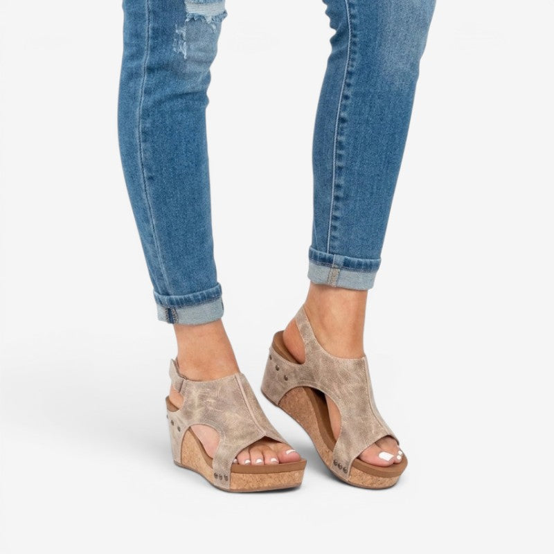 Women's Wedge Sandals with Adjustable Strap