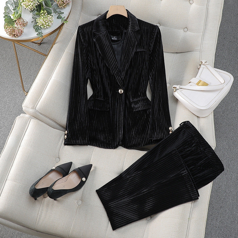 Women's Two Piece Blazer and Trousers Set