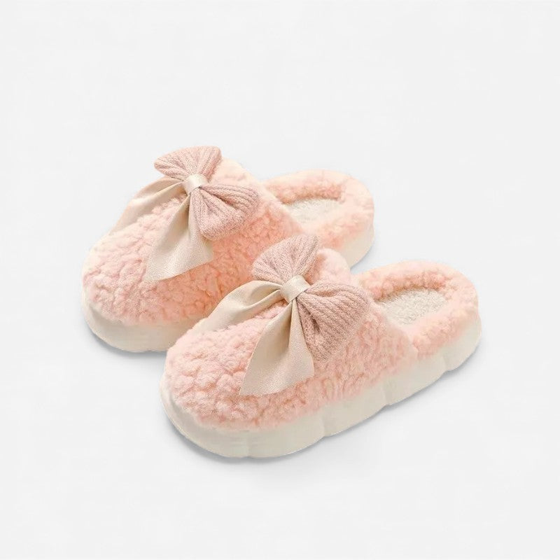 Emma – Round Toe Fur Slippers with Thick Sole and Plush Lining