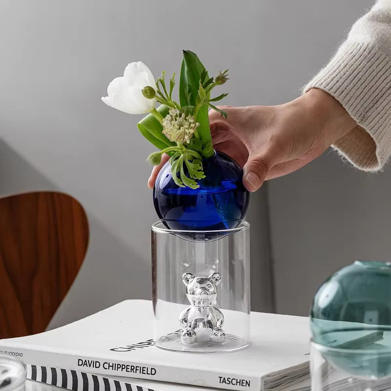 BearBloom – Cartoon Beer Vase with Spherical Top