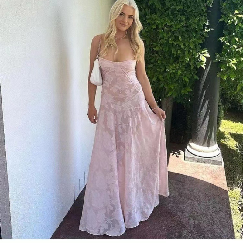 Nova – Mouwloze lange jurk met open rug en bloemenprint Velani