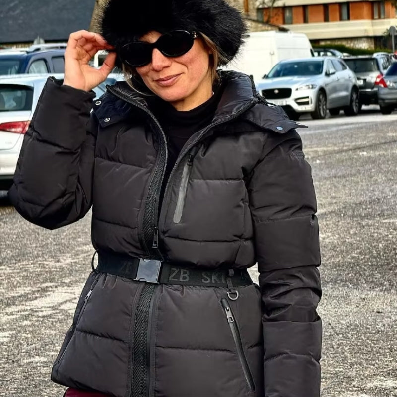 Sophia – Long sleeve jacket with stand up collar and zipper pockets