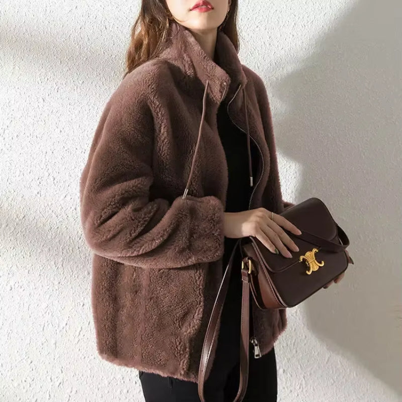 Nolan – Fleecegevoerde Jas met Opstaande Kraag en Ritssluiting Velani