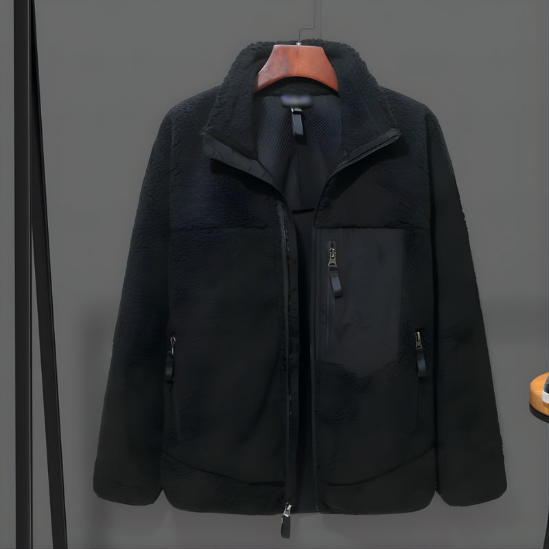 Aria – Long-Sleeved Jacket with Front Pocket and Zipper Closure