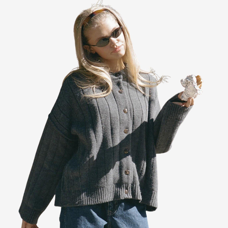 Sophia – Long Sleeve Cardigan with Button Closure