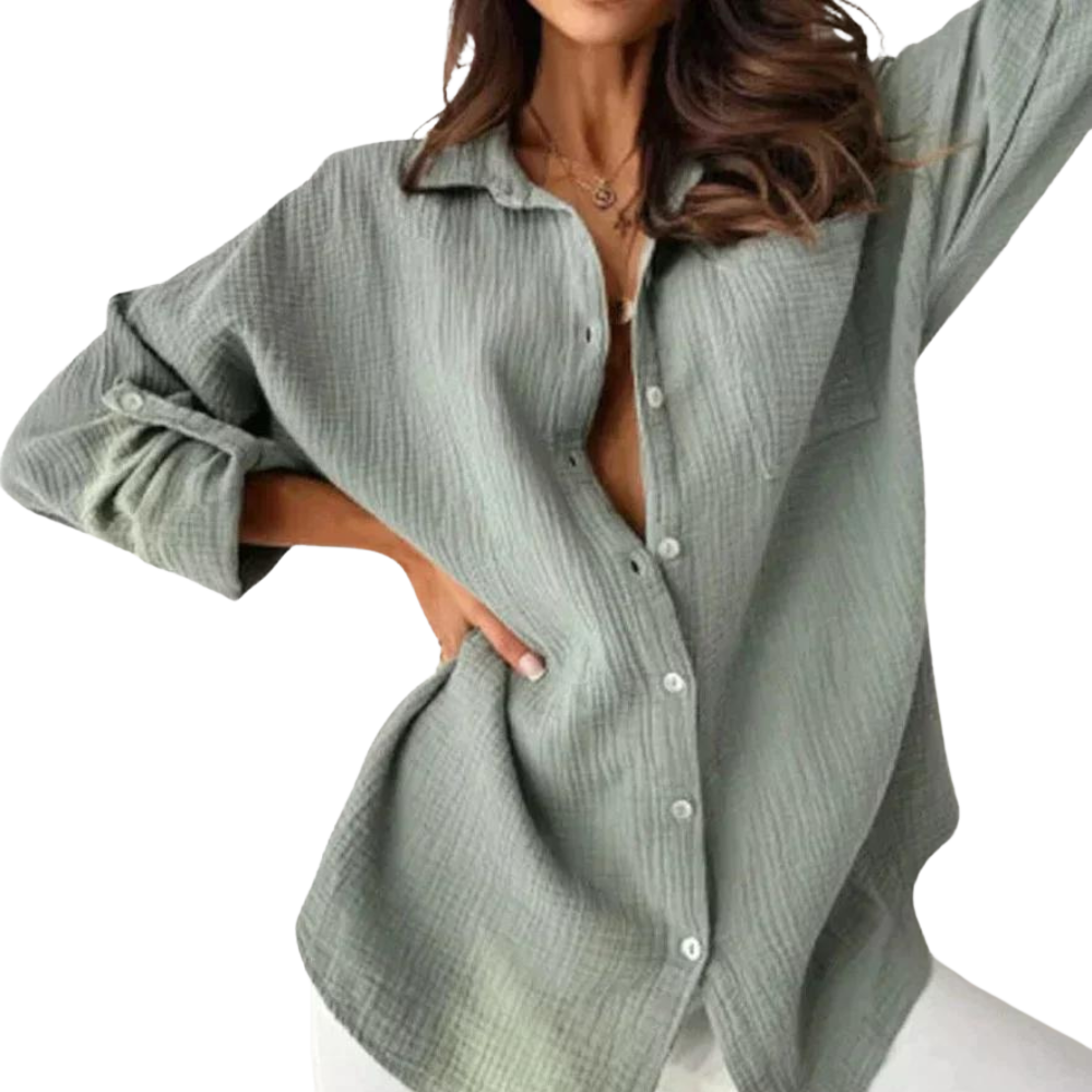 Danique – Shirt met Lange Mouwen en Knoopsluiting aan de Voorkant Velani