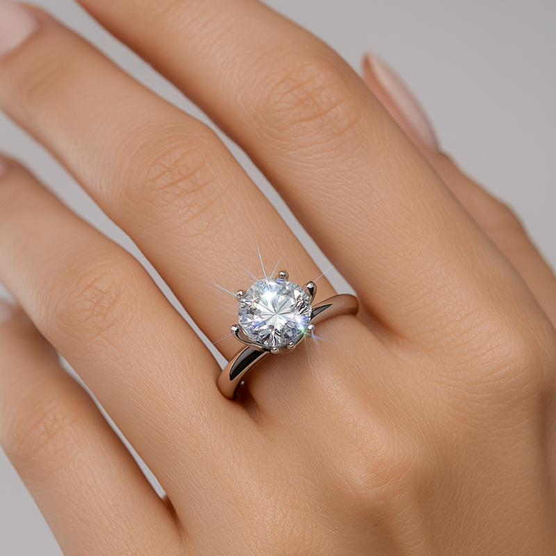Ring with Diamond-Inspired Design