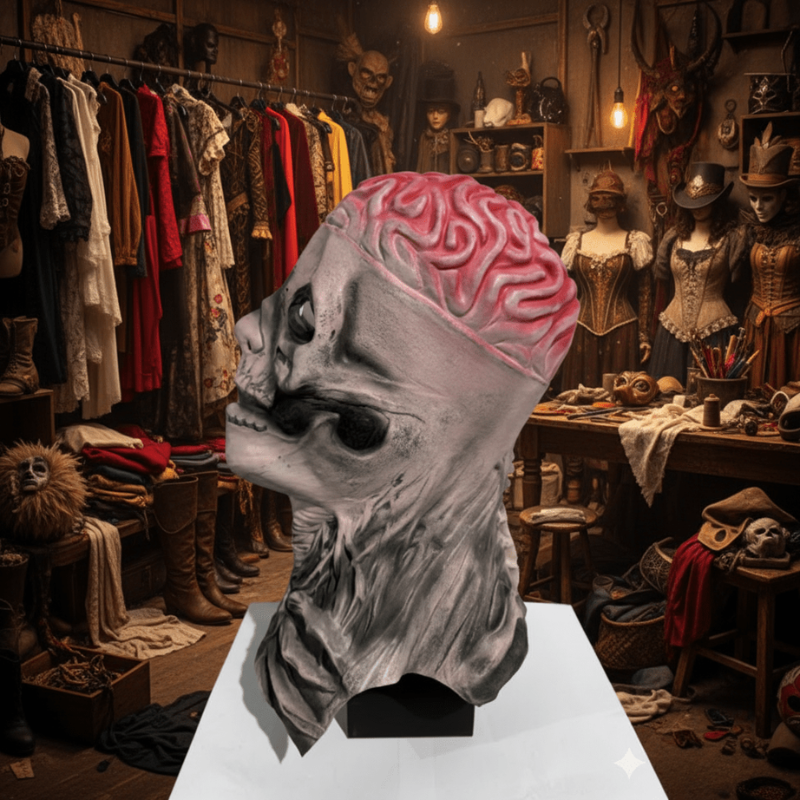 Realistic Skeleton Mask with Hat for Halloween Events
