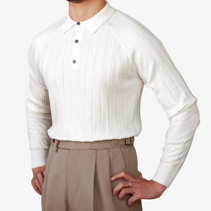 Ethan – Long Sleeve Shirt with Fold Over Collar