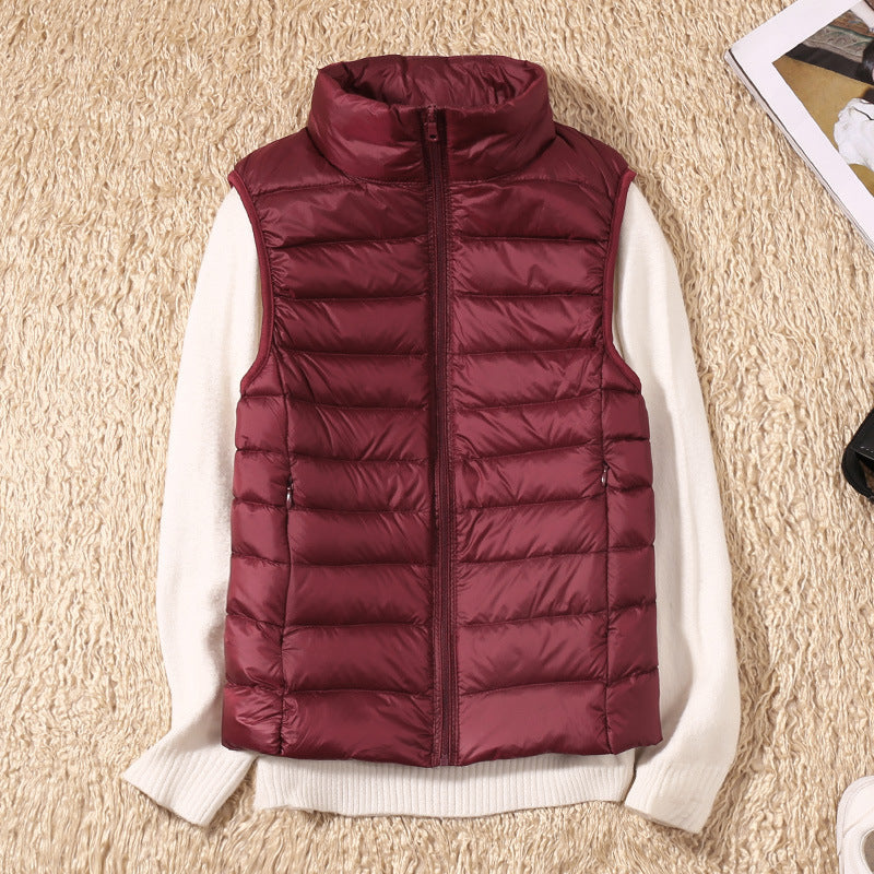 Women Sleeveless Vest With Zip Front