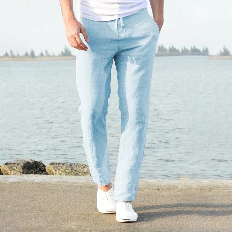 High-Waisted Trousers with Adjustable Drawstring