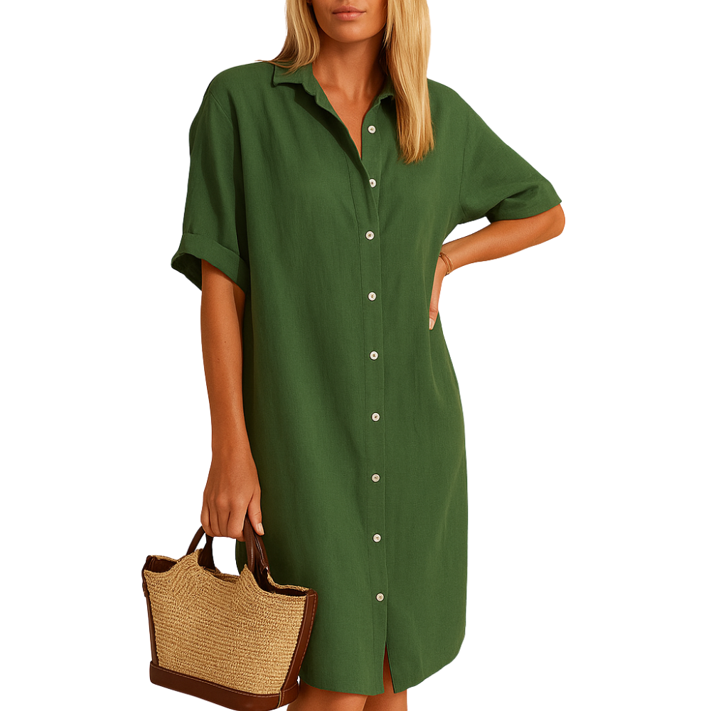 Emma – Jurk met omgeslagen kraag en knoopsluiting Velani