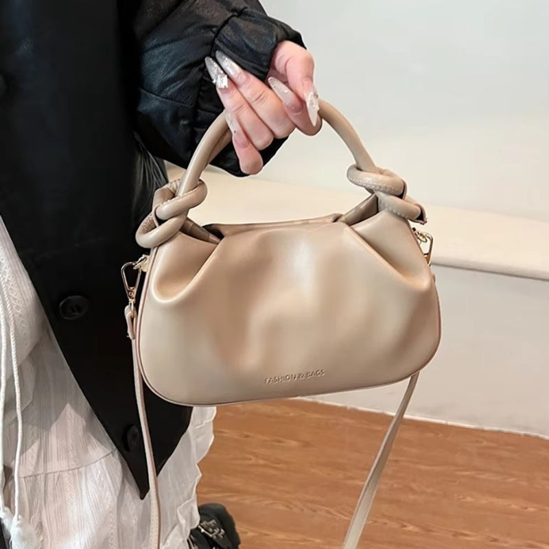 Oriana – Adjustable Shoulder Bag With Knotted Handle And Buckle