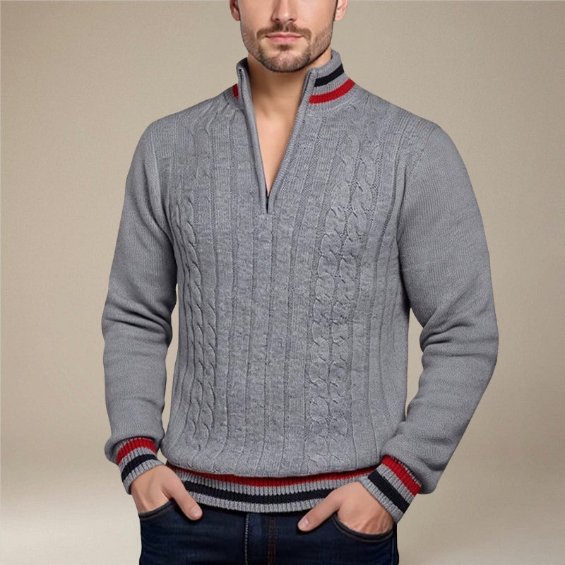 Maes – Slanke pasvorm Trui met Opstaande Kraag en Ritssluiting Velani