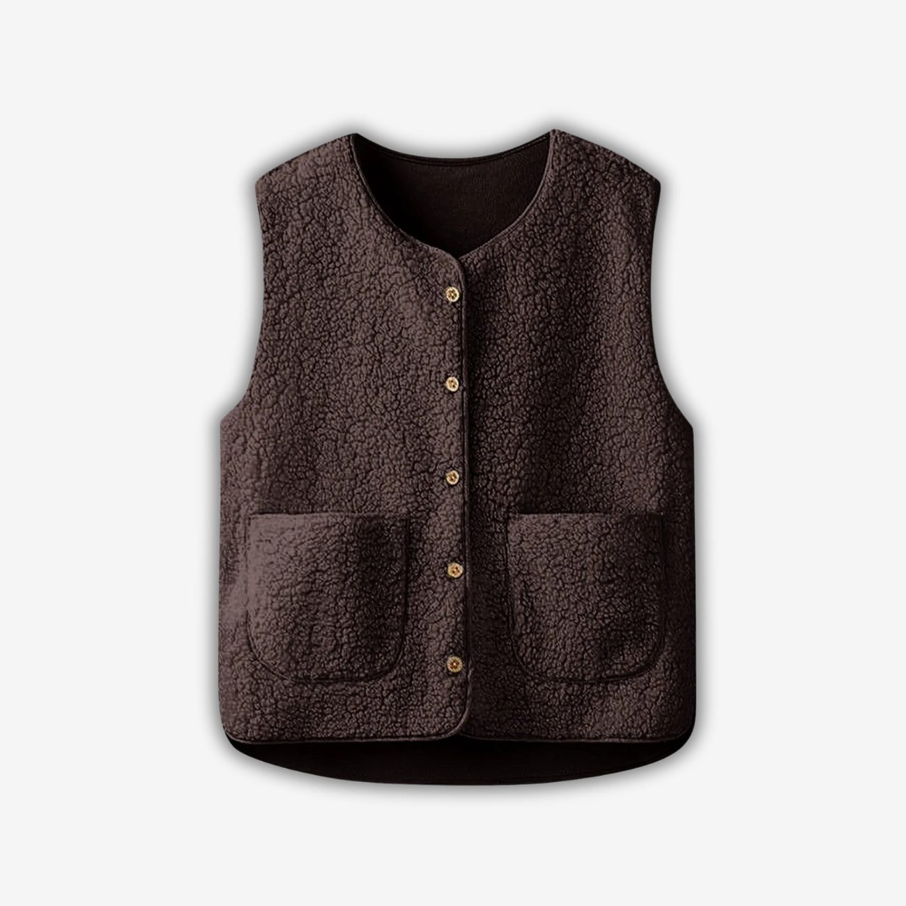 Lydia – Sleeveless vest with button closure and pockets