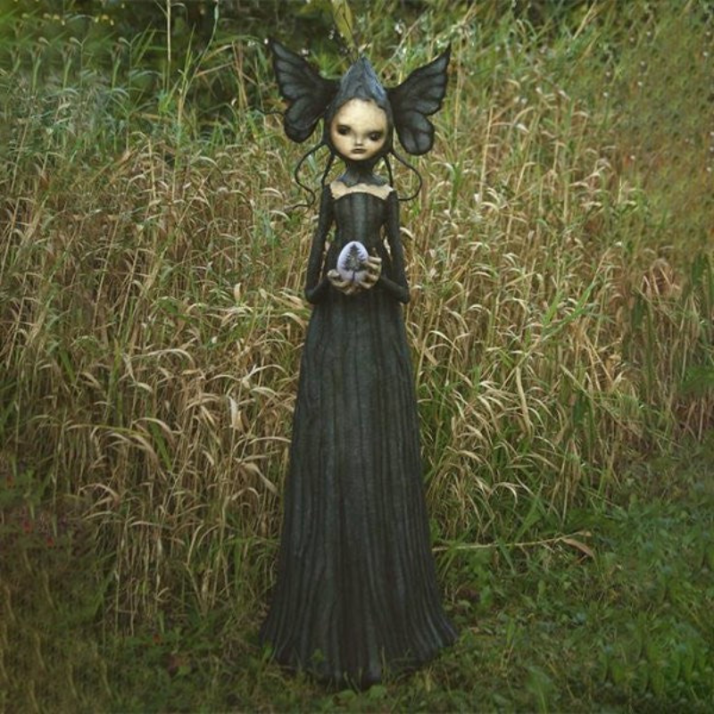 Gothic Witch Figurine with Staff