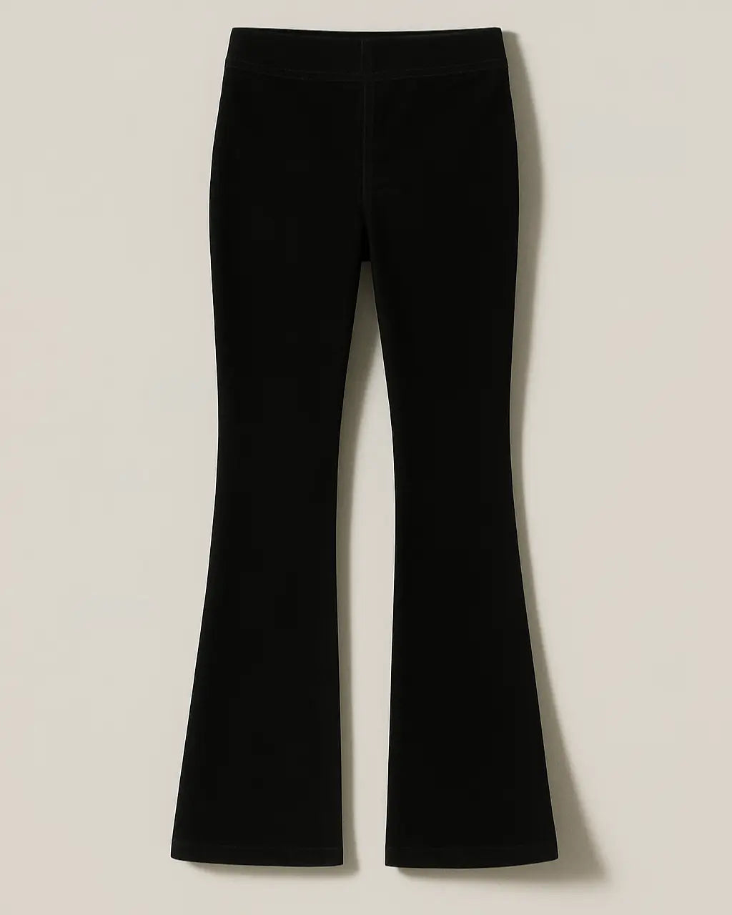 Polyester Flared Broek Met Hoge Taille Ontwerp-Pants-Velani-Zwart-S-Velani