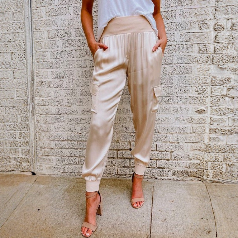 Womens High Waist Cargo Jogger Pants