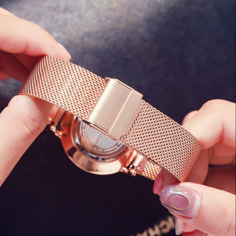 Watch with Adjustable Strap and Matching Bracelet