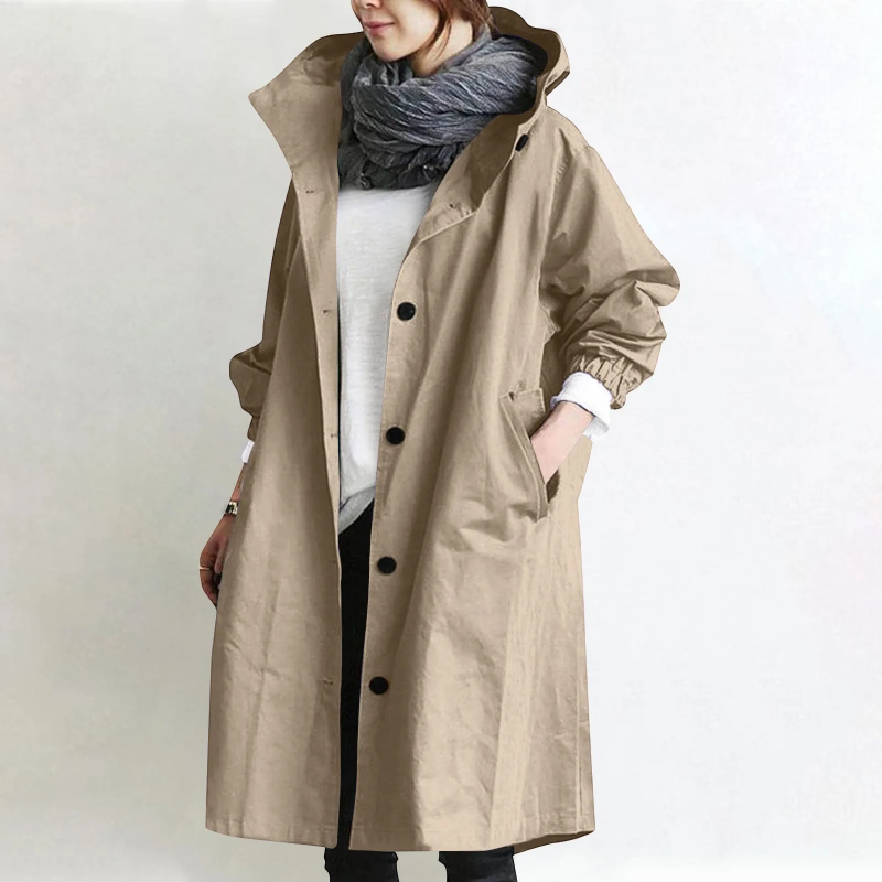 Women’s Cozy Oversized Long Sleeve Trench Coat