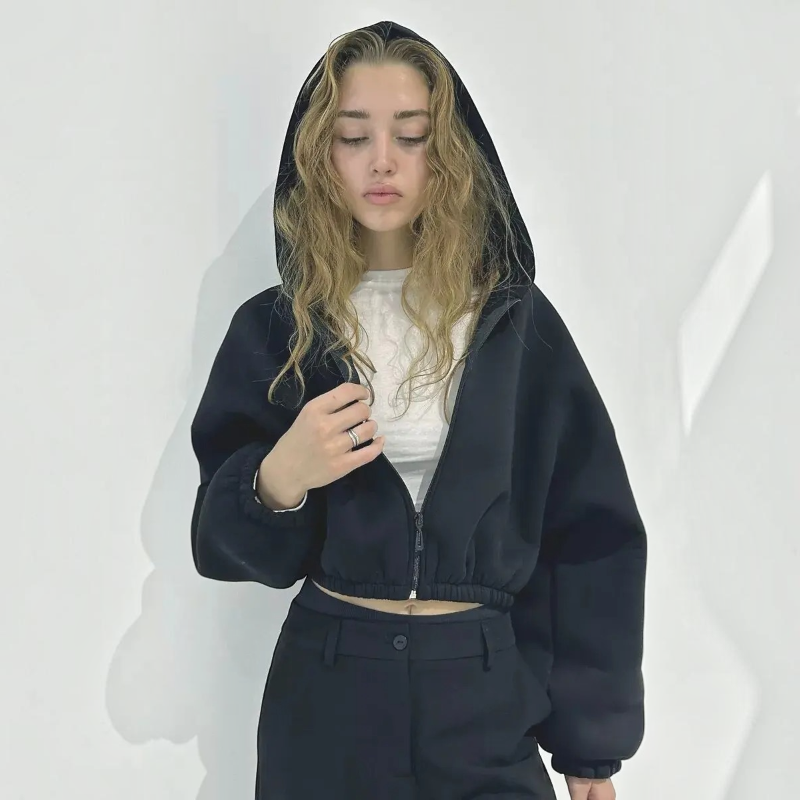 Stylish Women’s Hooded Zip Jacket