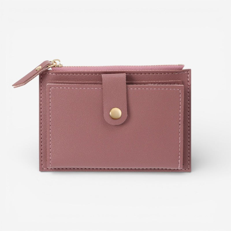 Freya – Thin Wallet with Zipper and Snap Button