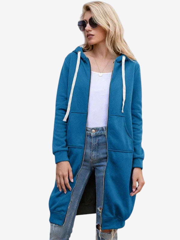 Hoodlyn - Long Hooded Jacket with Loose Fit