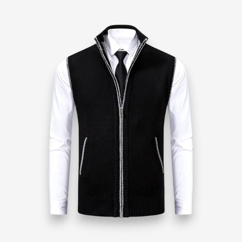 Nathan – Mouwloze trui met ritssluiting en zakken Velani