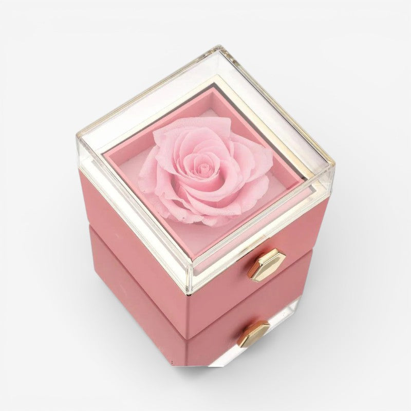 Rose Box with Heart Pendant Necklace