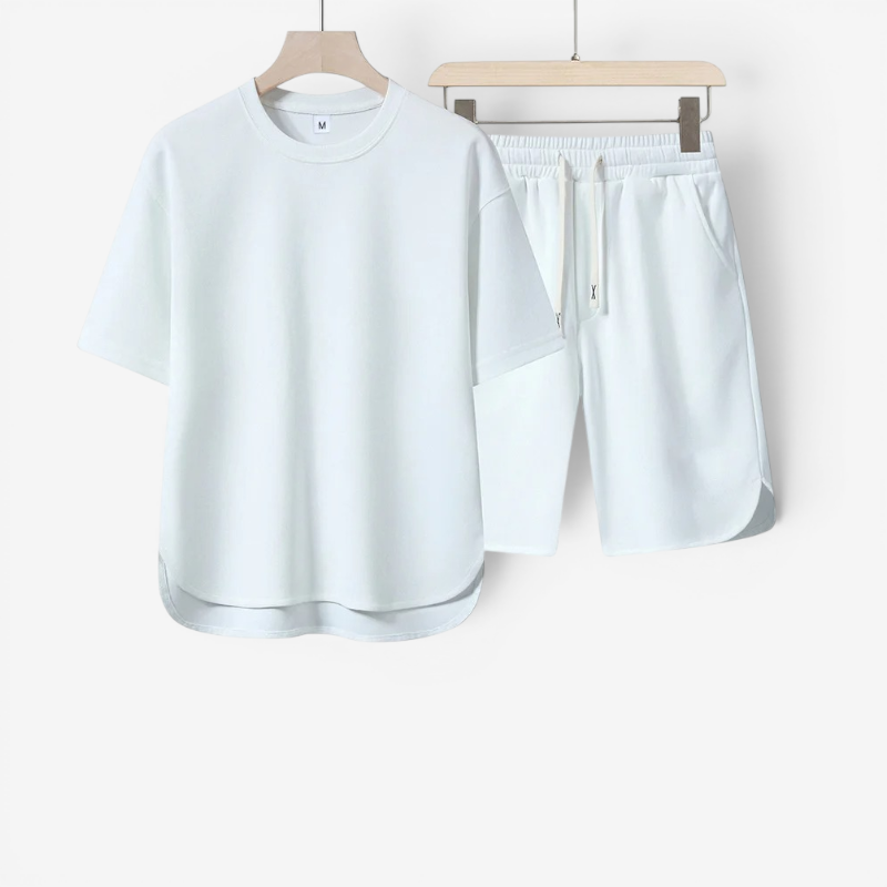 Men's Casual Crew Neck T-Shirt and Shorts Set