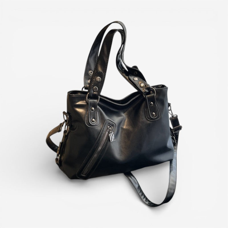 Harper – Adjustable Shoulder Bag With Handle And Zippers