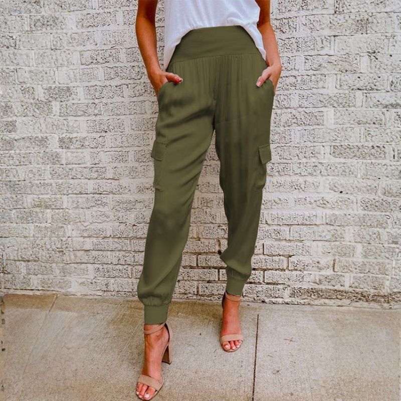 Womens High Waist Cargo Jogger Pants