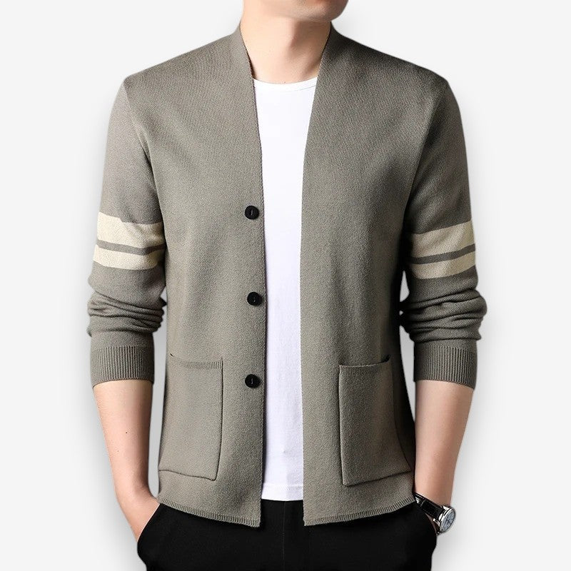 Adrian – Long Sleeve Sweater with Pocket and Button Detail