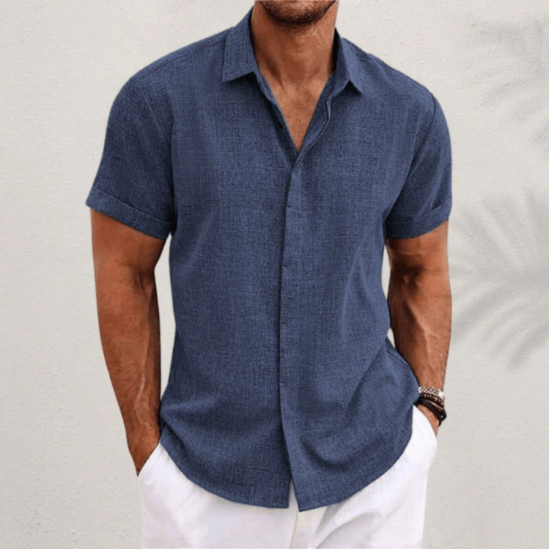 Men's Stylish Slim Fit Short Sleeve Button-Up Shirt