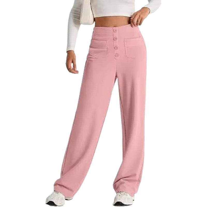 Selene – Hoge taille rechte broek met zakken Velani