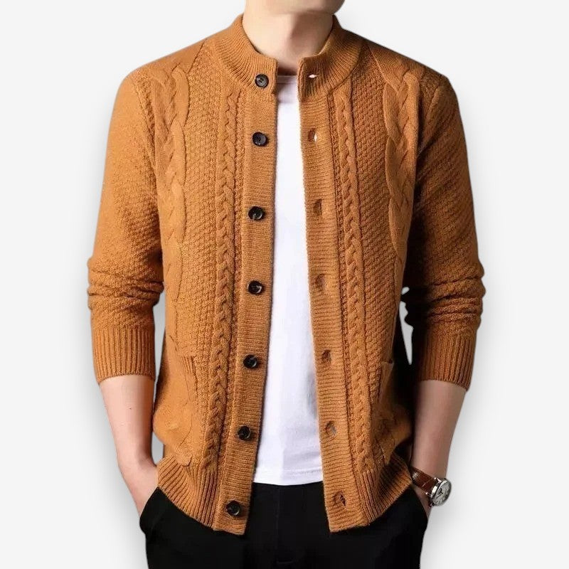 Ethan – Long Sleeve Sweater with Button Closure and Pockets