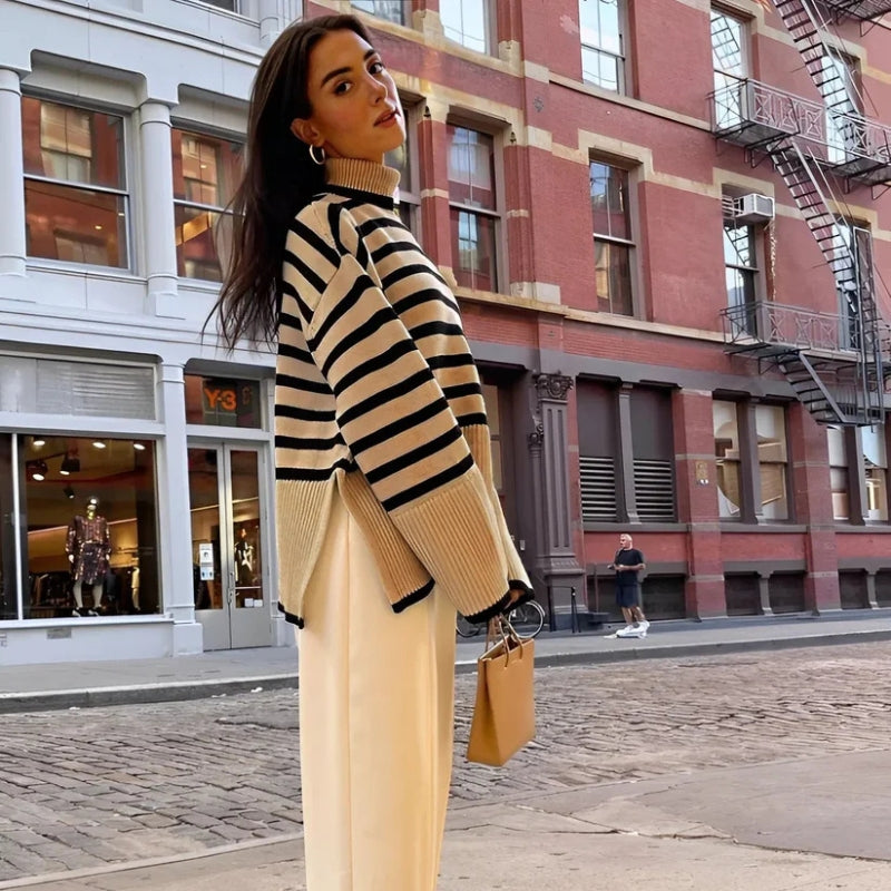 Noor – Oversized sweater met print, lange mouwen en col Velani