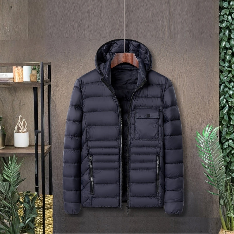Victor – Long Sleeve Coat with Hoodie and Pocket