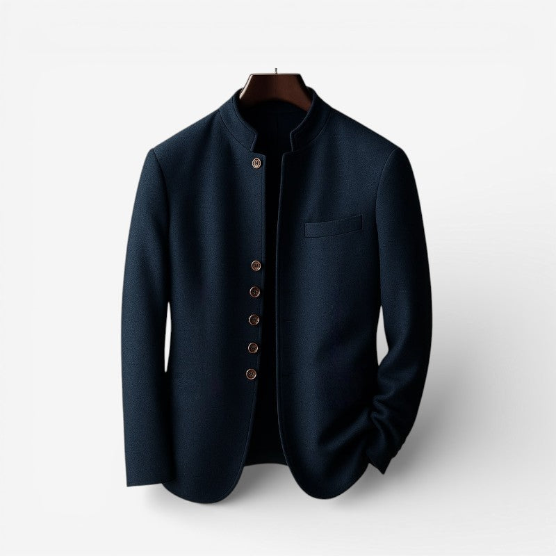 Liam – Long Sleeve Jacket With Standup Collar and Button Closer