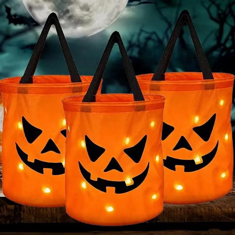 GlowPump – LED Lighted Bucket with Pumpkin Design