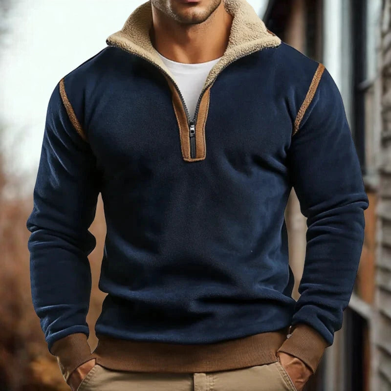 Ethan – Long Sleeve Sweater with Zipper Closure
