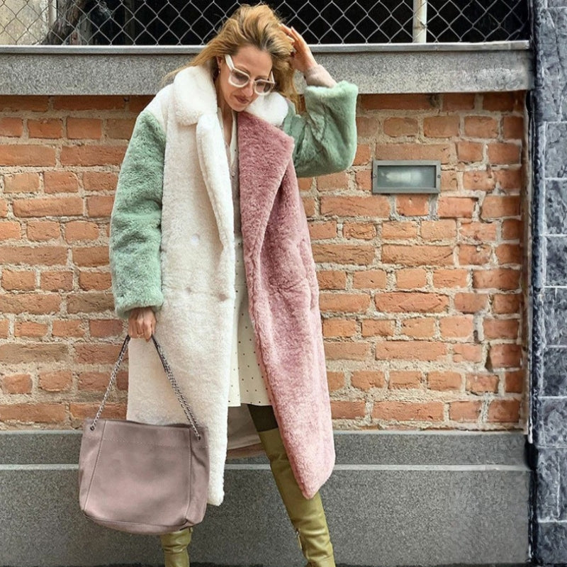 Chloe – Long Sleeve Coat with Turn Down Collar and Pockets