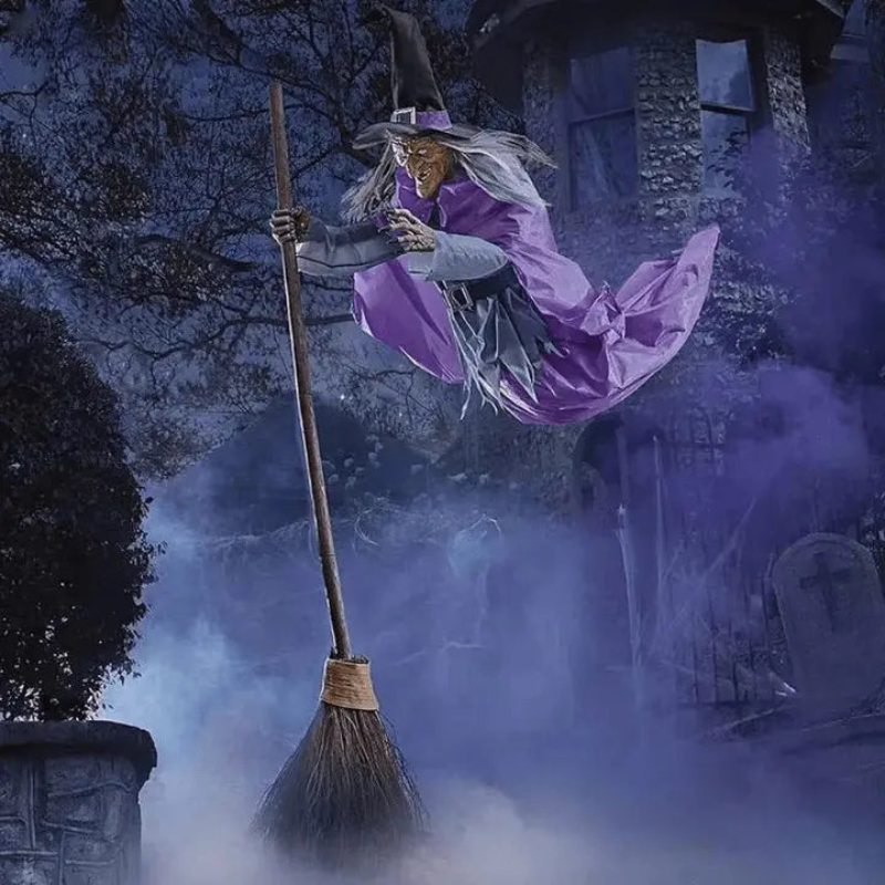 Animated Flying Witch Halloween Decoration