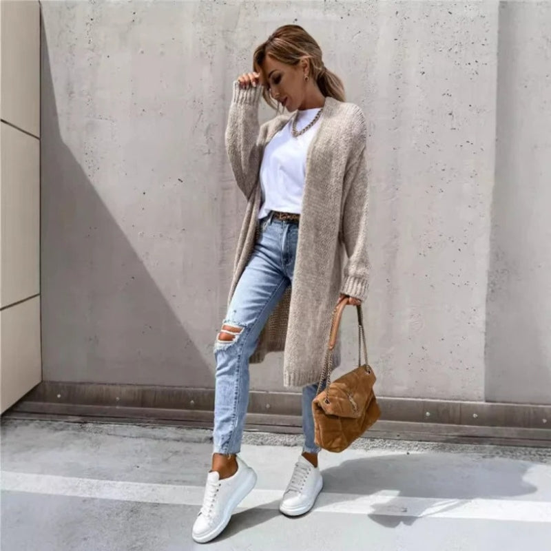 Liana – Abrigo de manga larga con dobladillo acanalado