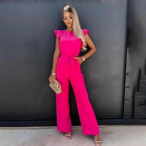Women’s Jumpsuit with Butterfly Sleeves & Wide Leg