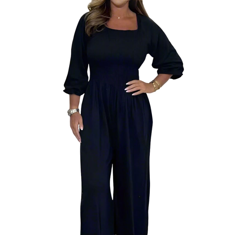 Luisa – Jumpsuit met Lange Mouwen en Wijde Pijpen Velani