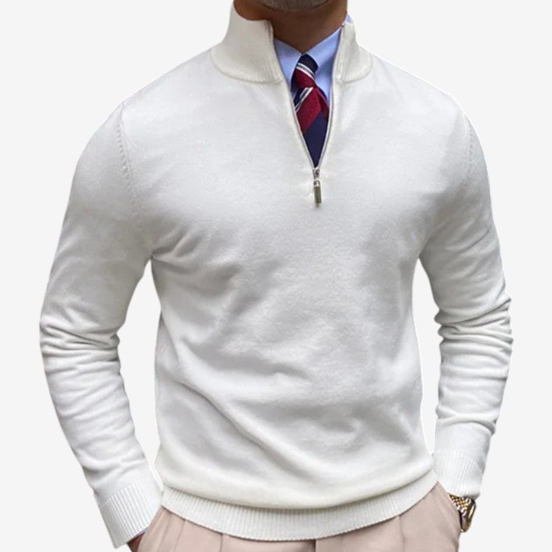 Men's Quarter Zip Stand Collar Sweater